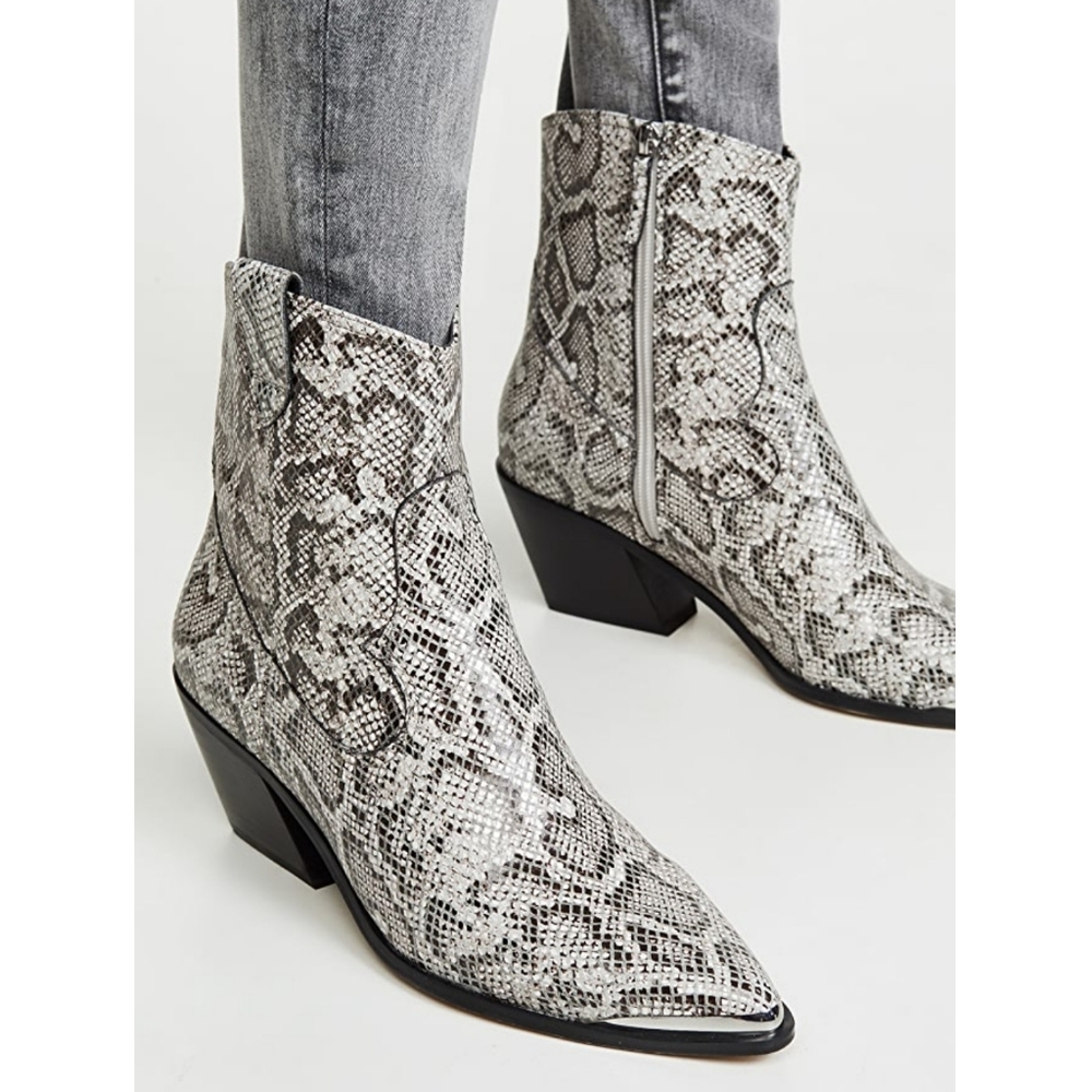 Gorgeous Villa Rouge Snake Embossed Booties - Picture 6 of 6